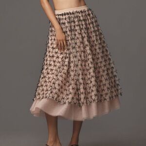 Anthropologie Black and Cream A-Line Skirt